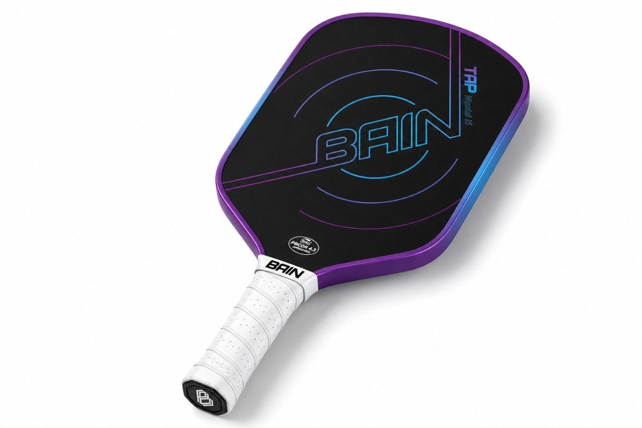 BainPower TAP Model H paddle, back view with purple and blue gradient edge